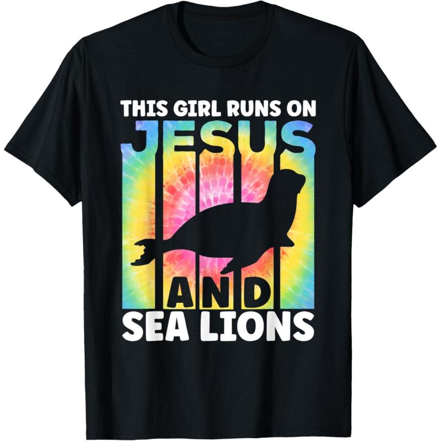 Милая одежда с морскими львами для женщин и девочек Футболка с морским львом XXXXXL чёрный