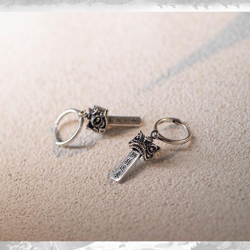 Серьги-пусеты в китайском стиле с львами, женские серьги, нишевый дизайн, высококлассная модная бижутерия